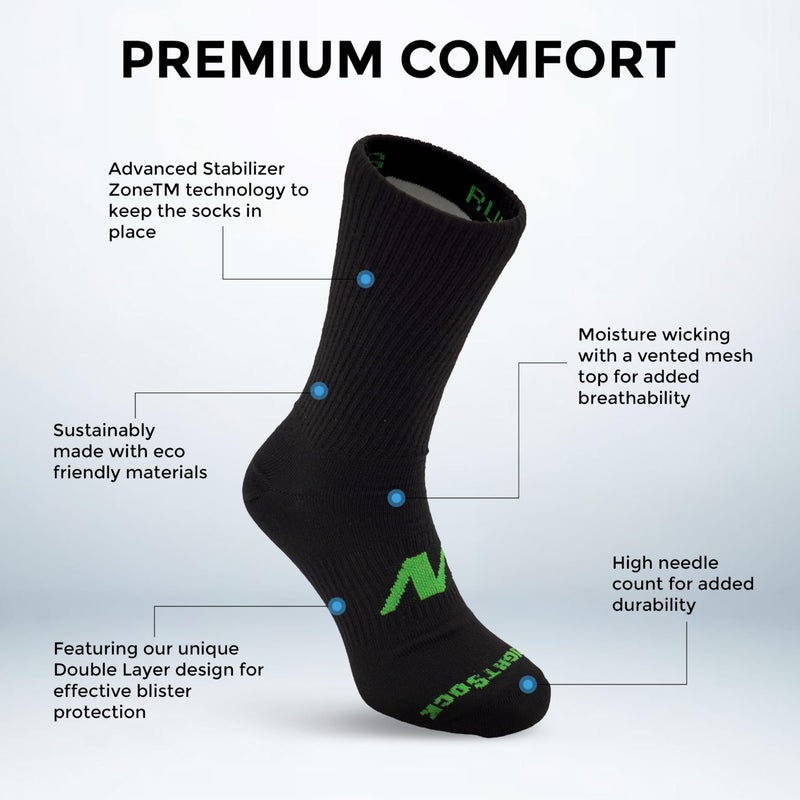Wrightsock Running II Crew Running Socks for Men and Women â€“ Anti Blister Socks with Double Layer Design - US Made - Image 2
